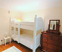 White bunk beds